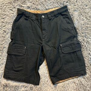 Duluth Trading Co Cargo Shorts Mens 34 Black Canvas